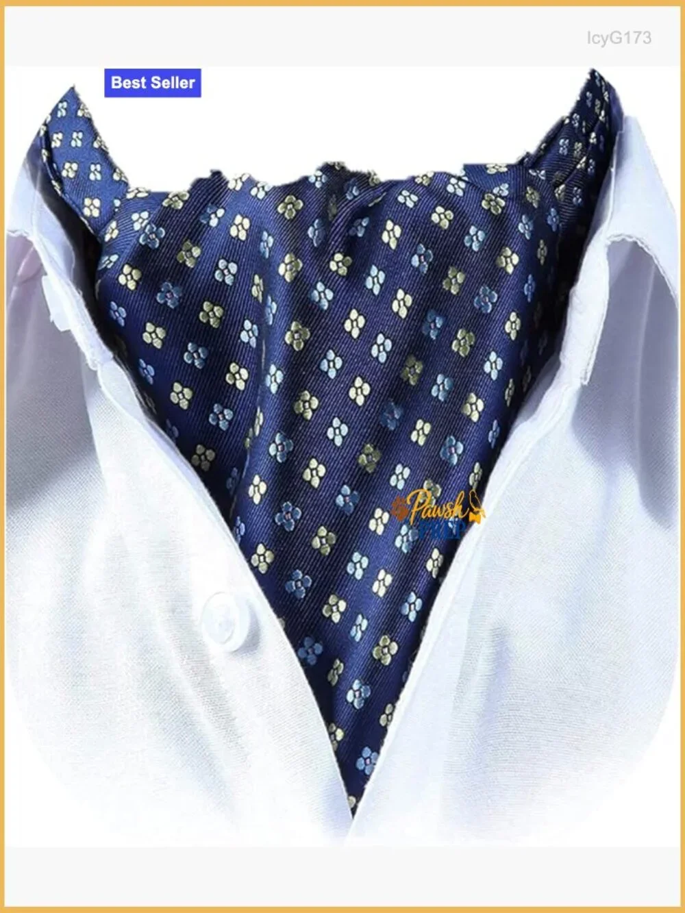 Silk Blend Ascot Tie for Wedding Formal Business Events